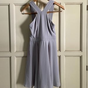 Lulu’s NWOT Lavender Grey/Gray Chiffon Mini Dress XS